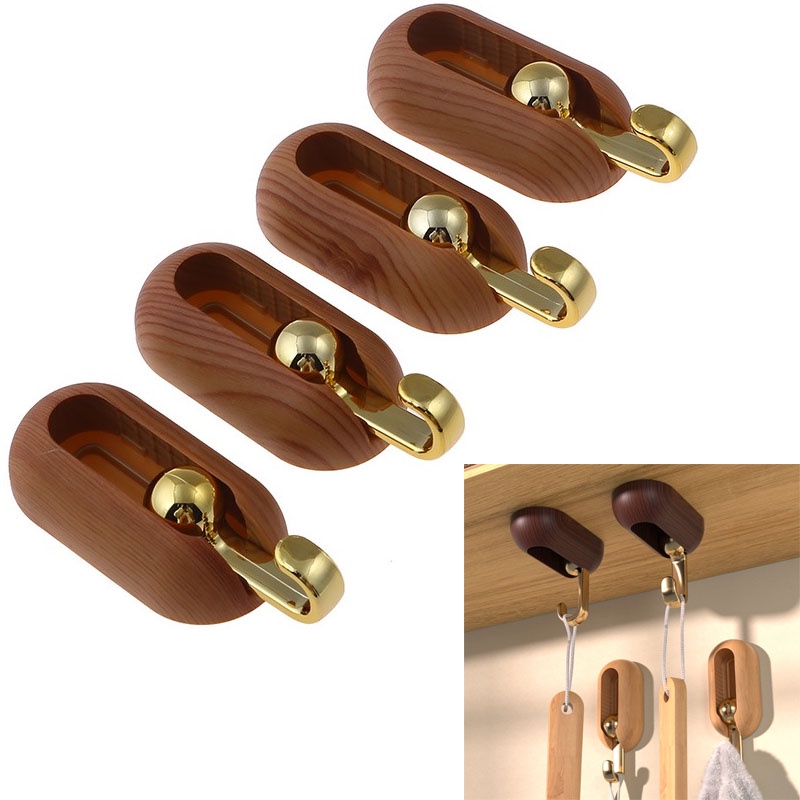 4pcs Pengait Perekat Diri Isi360° Rotating Hooks Towel Hooks Tempat Handuk Tanpa Bor Kait Dinding Perekat Diri Kamar Mandi Dan Dapur Kantor Kamar Tidur