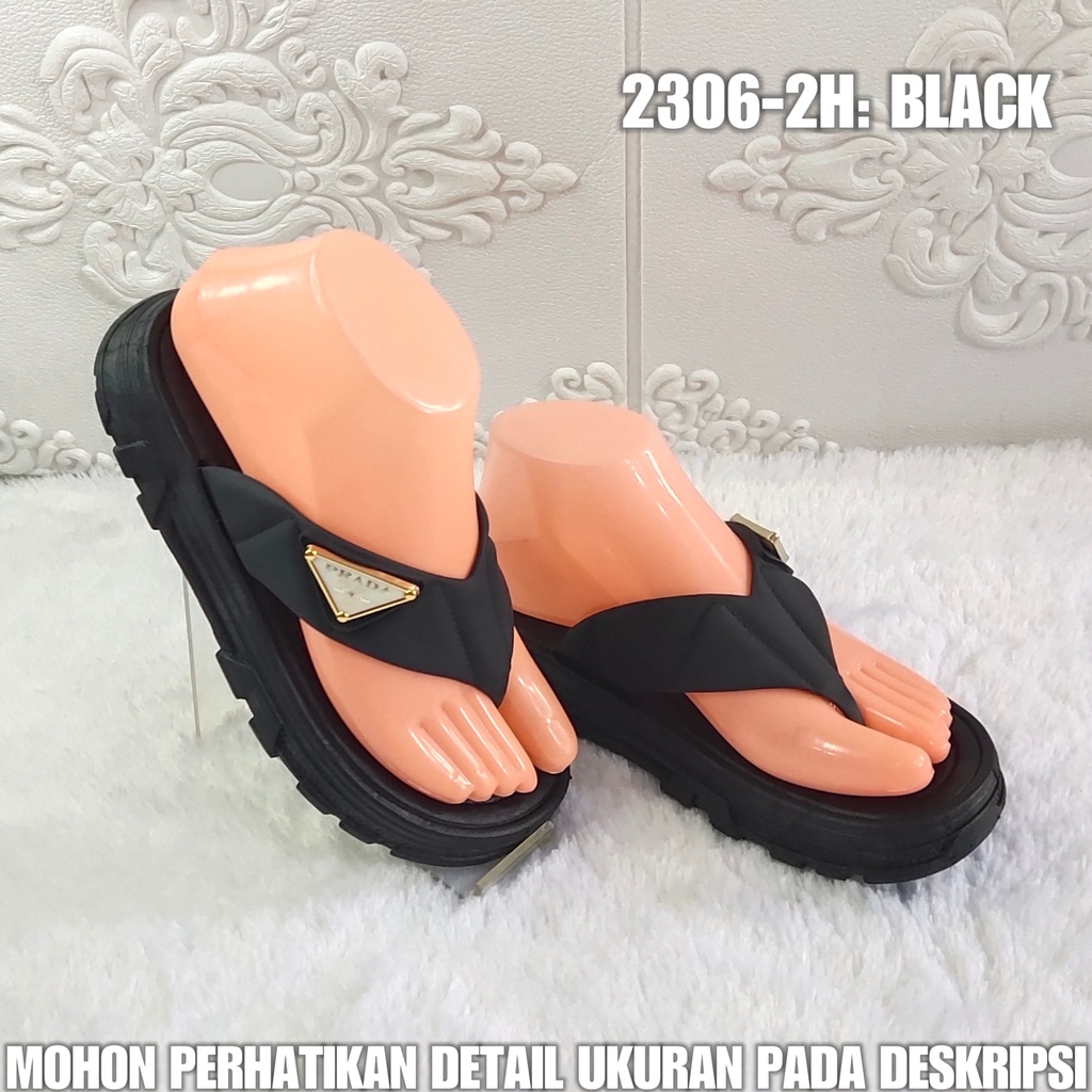 Sandal Jepit Wanita 2306 2H Sendal Karet Perempuan Kekinian AntiSlip SDLWW