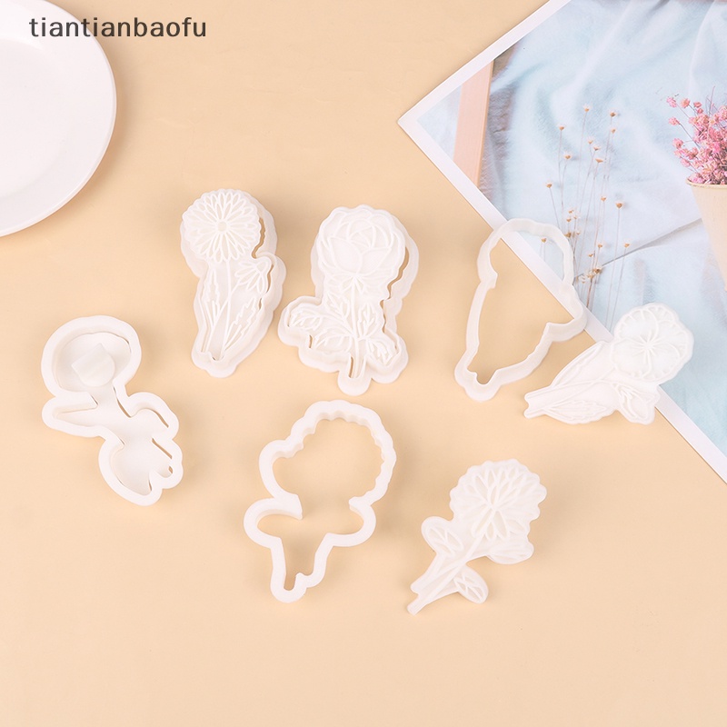 [tiantianbaofu] Cetakan Kue Kering Bentuk Bunga Ditekan Tangan Cookie Mold Dekorasi Kue Baking Tool Butik