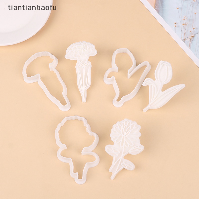 [tiantianbaofu] Cetakan Kue Kering Bentuk Bunga Ditekan Tangan Cookie Mold Dekorasi Kue Baking Tool Butik