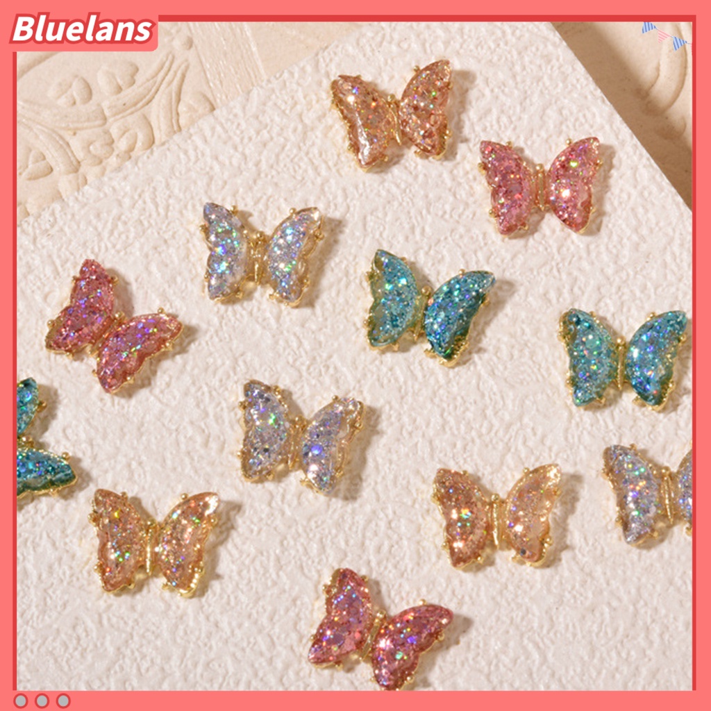 [BLM] Manicure Decoration Kuat Mewah Alloy Butterfly 3D Berlian Imitasi Hiasan Nail Art Untuk Wanita