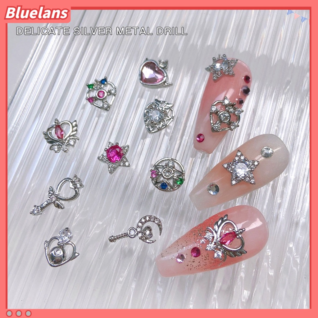 [BLM] Hiasan Kuku Sparkling Bentuk Indah Anti-Oksidasi Mempesona Efek Visual Mudah Diterapkan Paduan Dekoratif 3D Gaya Sailor Moon DIY Manicure Jewelry Perlengkapan Kuku