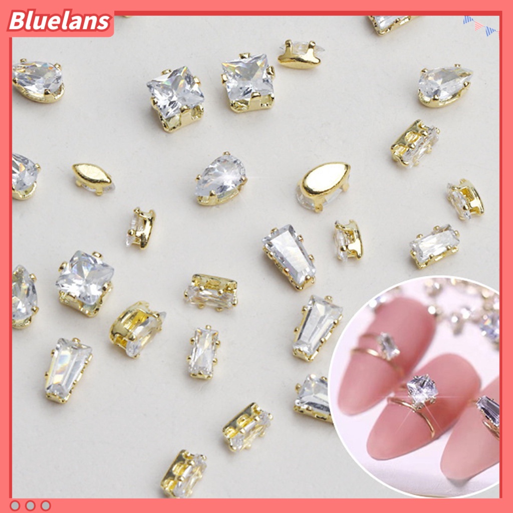 [BLM] 10pcs Nail Art Charm Zircon Anti-Gores Tahan Jatuh Mudah Di Tempel High Gloss Claw-wrapping Nail Aksesori Nail Supply