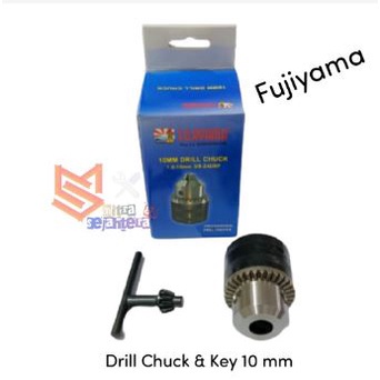 MURAH !!!Kepala Bor 10 mm plus kunci kepala bor 10mm Drill Chuck &amp; Key bisa di gunakan untuk semua jenis bor / bolak balik maupun tidak