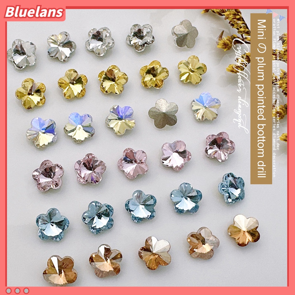 [BLM] 10 Pcs Kuku Berlian Imitasi Bersinar Tiga Dimensi Tidak Jatuh Mempesona Efek Visual DIY Mini Manicure Plum Blossom Faux Crystal Manicure Store Supply