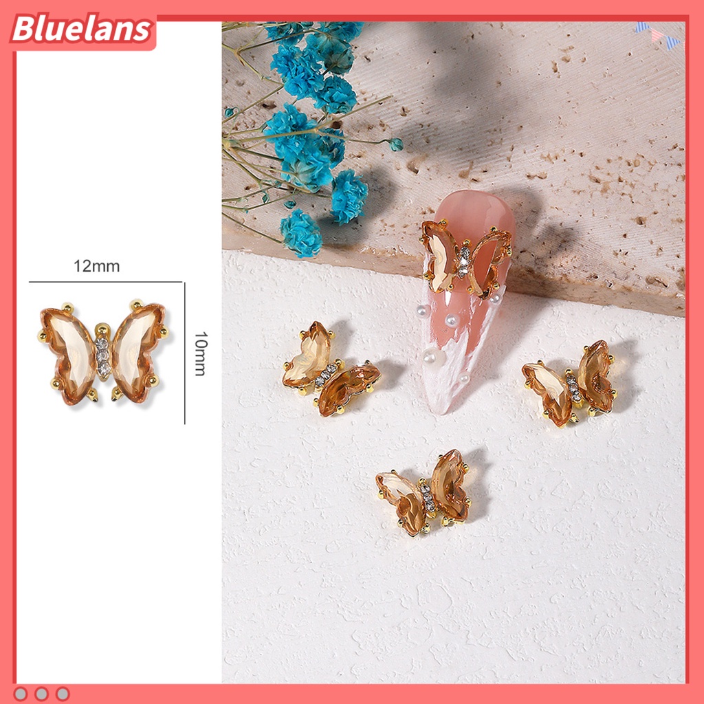 [BLM] 10pcs Nail Art Decor Tiga Dimensi Shiny Glitter Sparkling DIY Aksesoris Kuku Mini Kristal Palsu Pesona Kuku Kupu-Kupu Manicurist Supply