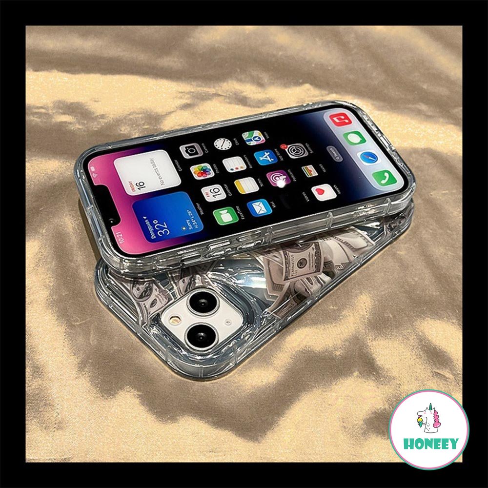 IPHONE Casing Ponsel Retro Dollar Twill Kompatibel Untuk Iphone12 13 14 Pro Max Case Iphone11 Shockproof Lembut TPU Penutup Belakang