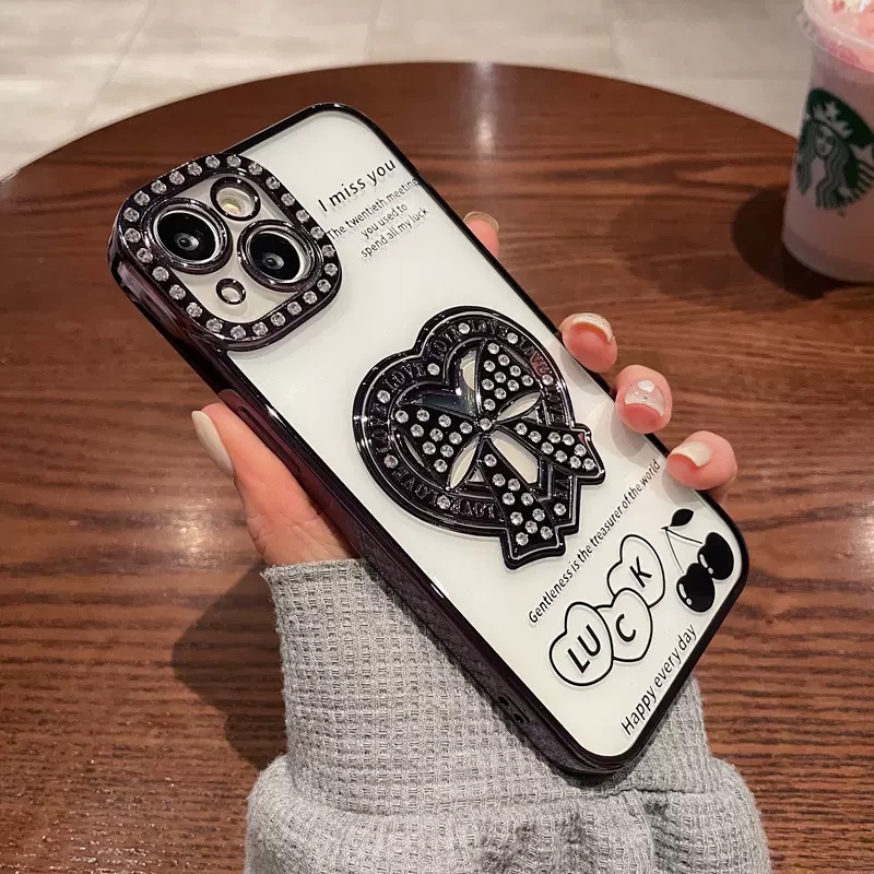 Casing Berlian Mewah iPhone 14 Pro Max14 Plus Case iPhone 12 13 Pro Max11 Pro Max Aesthetic Love Plating Transparan Anti-Shock Protection Soft Case