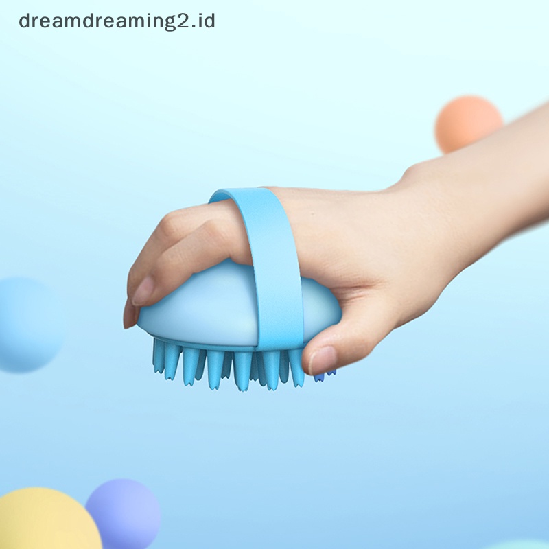 (drea) Wet&amp; Dry Sikat Keramas Hair Scalp Massager Silicone Head Brush Sisir Pijat Rambut //