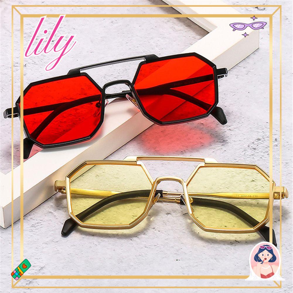 Lily Polygon Sunglasses Vintage Kacamata Kecil Frame Metal