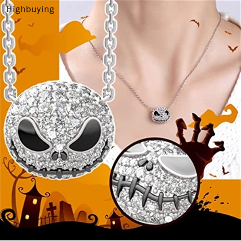 Hbid Perhiasan Cincin Natal Crystal Ring Kalung Liontin Tengkorak Stud Sally Jack Skellington Tetesan Minyak Berlian Tengkorak Setan Glory