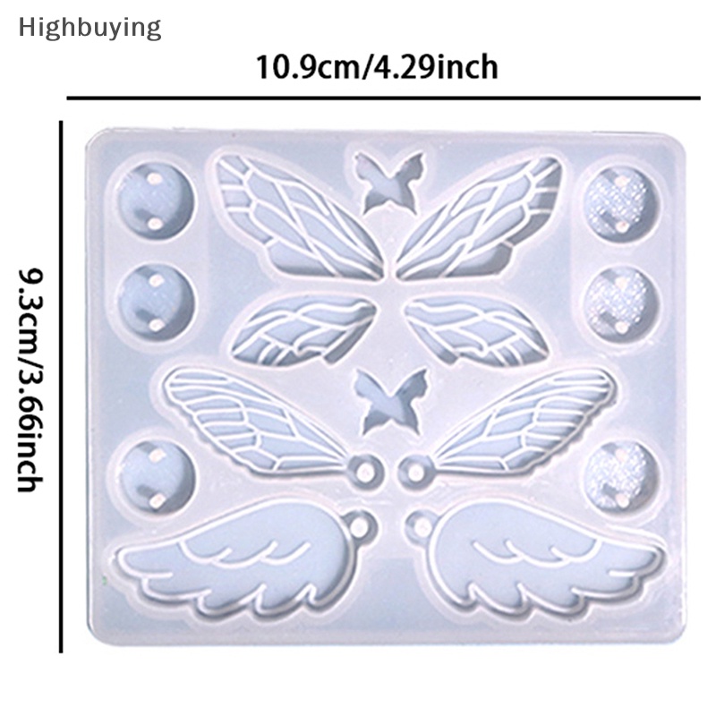 Hbid DIY Liontin Anting Epoxy Silikon Cetakan Bulu Kupu-Kupu Gantungan Kunci Dekorasi Perhiasan Cetakan Untuk Membuat Resin Glory