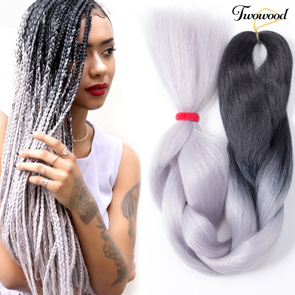 Twowood Wig Warna Gradasi Wanita Fashion Braided Hair Extension Untuk Club