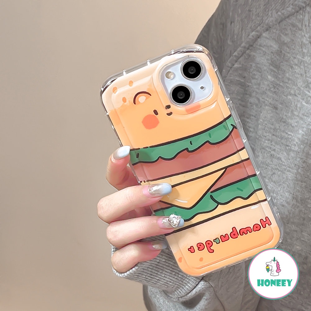 Enak Burger Pizza Airbag Case Untuk iPhone 14 Pro 13 12/12 Pro XR Xs7 8plus iPhone 11promax Shockproof Back Cover