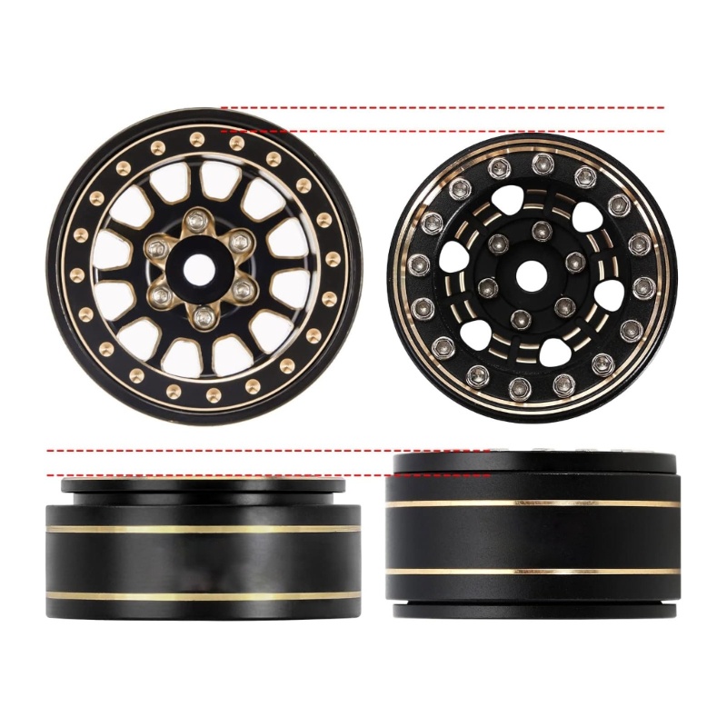 Zzz 12-Spoke Wheels Brass Beadlock Rims Deadbolt- RC Crawler RC Mobil Upgrade Parts Untuk 18 TRX4M 1 24 SCX24 Beadlock Whe