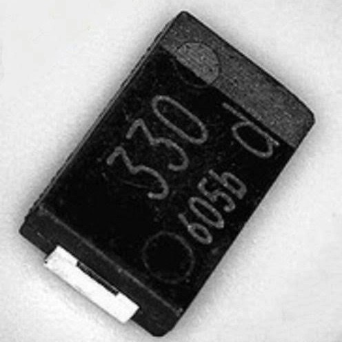 3 Buah 3Pcs 330 UF 330uf 337 337J 6,3V 6V Kapasitor Tantalum Type D 7343 SMD Tokin - Ekonomis