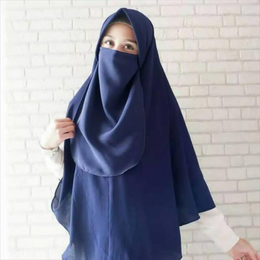 YA 1.170 - Cadar Tali 1 Layer Niqob Wolfis Niqab Syari Polos Niqab Ninja Cadar Muslim