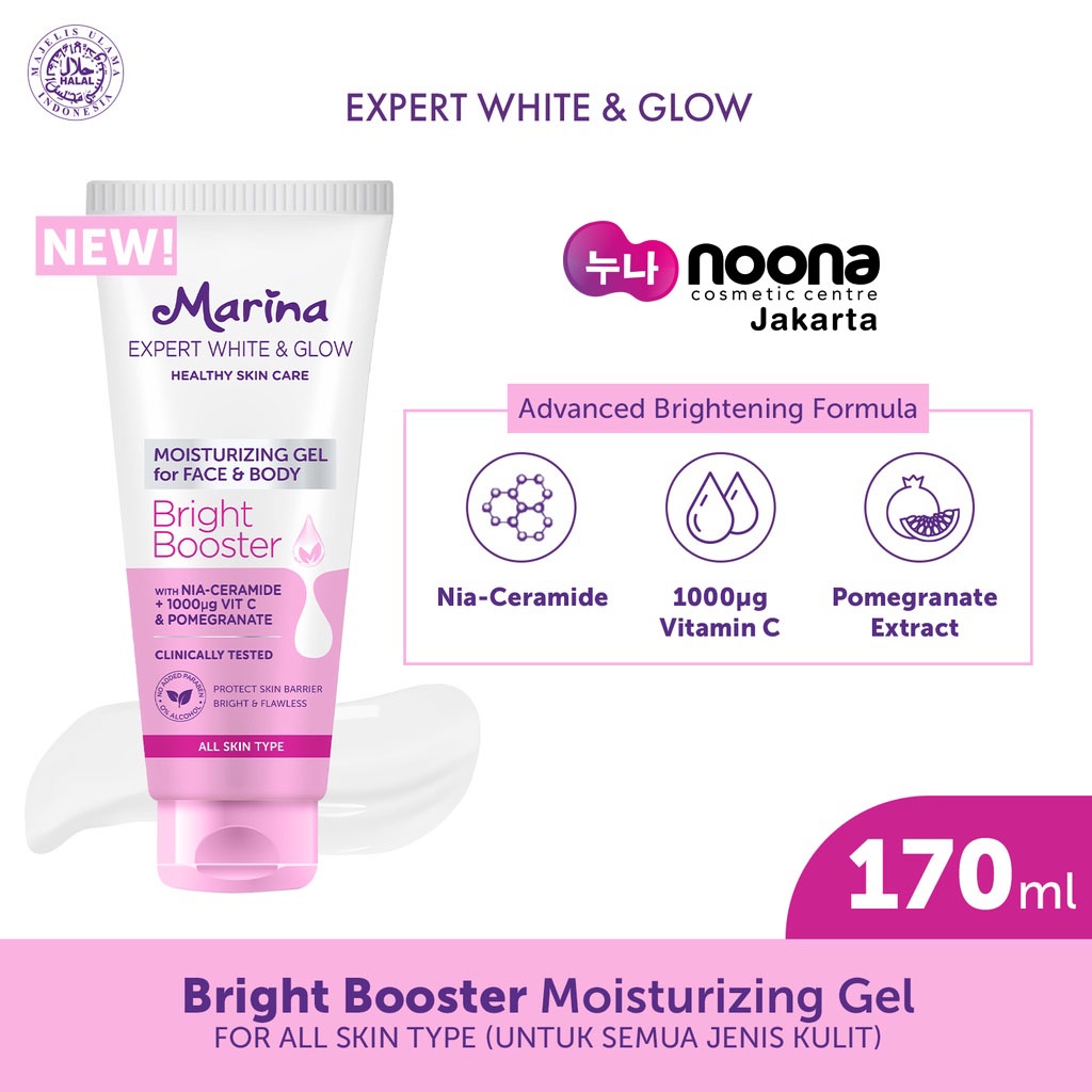 MARINA EXPERT WHITE GLOW MOISTURIZING GEL FOR FACE &amp; BODY 170ML