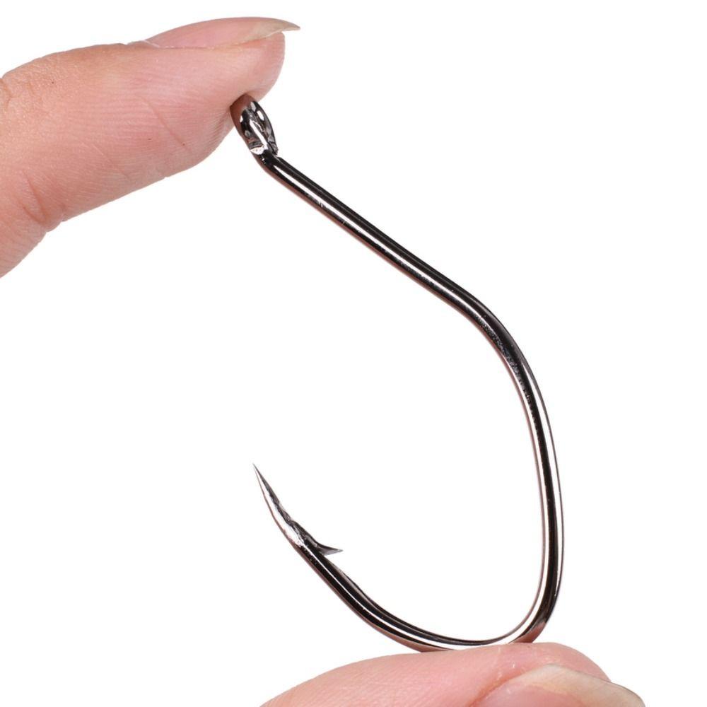 AUGUSTINA Agustina Fishhook Carp Fishing Tackle Single Hook Kail Ikan Lele Tajam Circle Hook Mustad Hooks Fishihook Set Fly Aksesoris Pancing Jepang Hook Barbed Fishhook