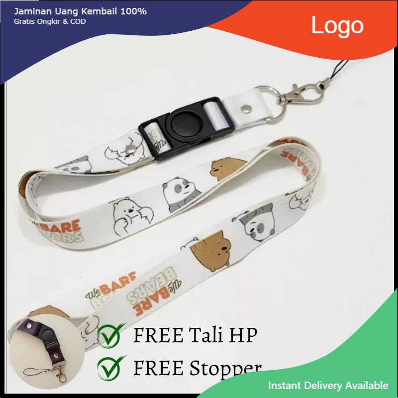 

Tali Lanyard Film Bears / Custom Lanyard Tali Gantungan Kunci HP POD ID Card