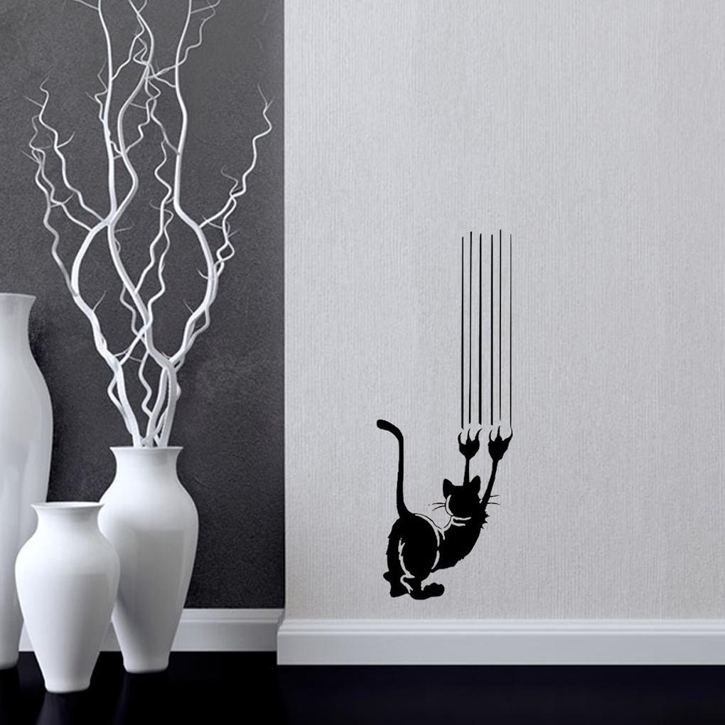 Huit Kucing Lucu Stiker Dinding Pintu Ruang Tamu Latar Belakang Mural Art Decals Ringan Removable Lucu Self-adhesive Stickers