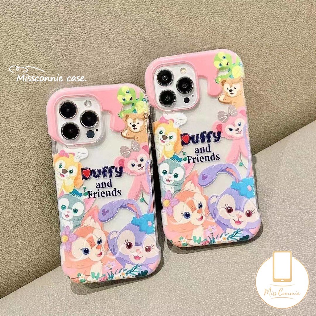 Case Teman Disney Duffy Kartun Lucu Kompatibel Untuk IPhone 7Plus XR 11 14 12 13 Pro Max X XS Max7 8 Plus Kreatif Permen 3D Es Krim Indah StellaLou Soft Cover