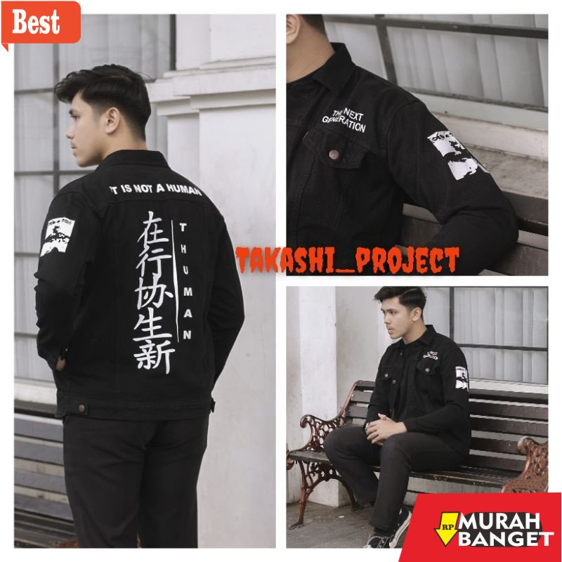Jaket denim pria terbaru- (BAYAR DITEMPAT) jaket jeans sablon motif distro/ jaket jeans denim sablon