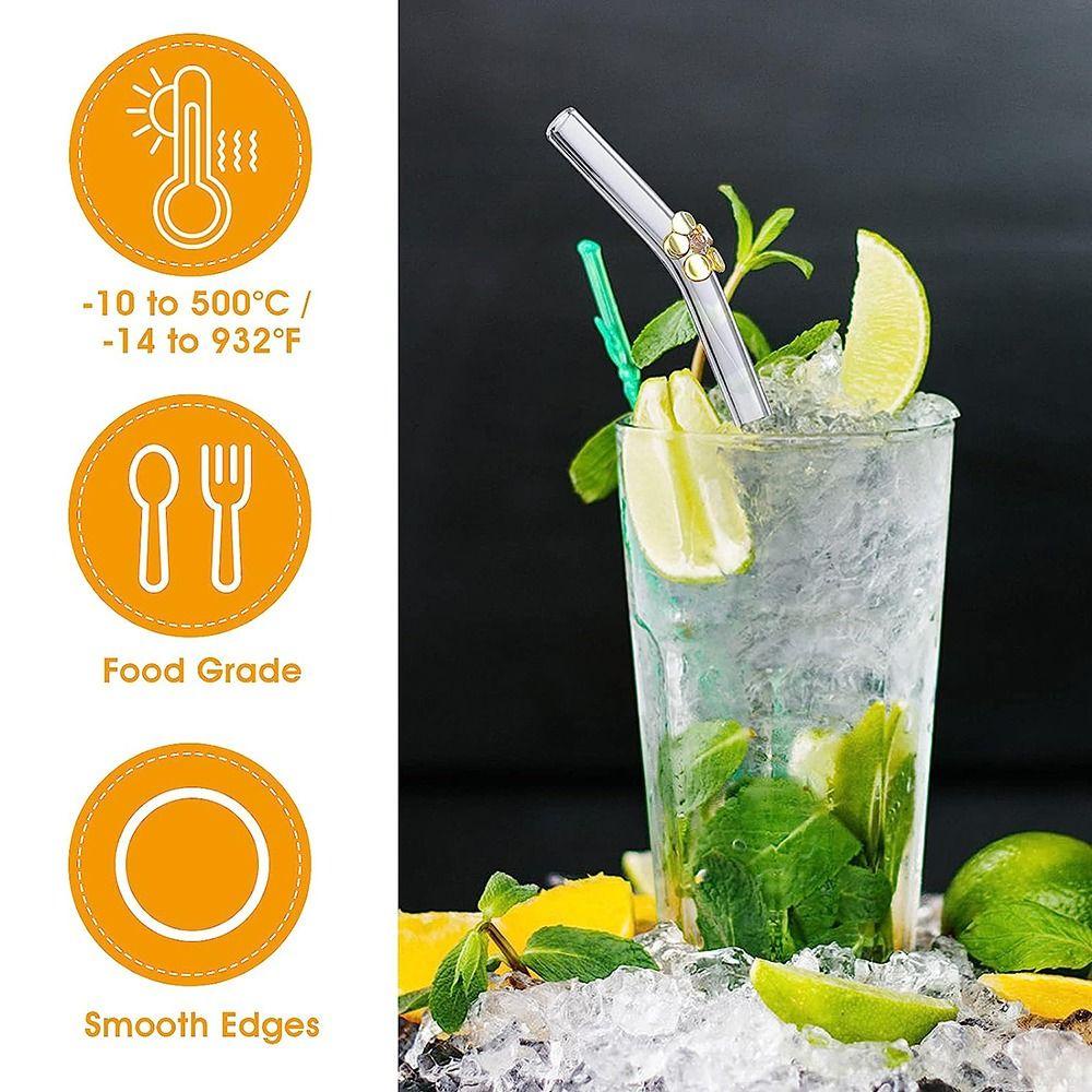 [Elegan] Sedotan Minum Aesthetic Colorful Tableware Glass Bening Perlengkapan Pesta