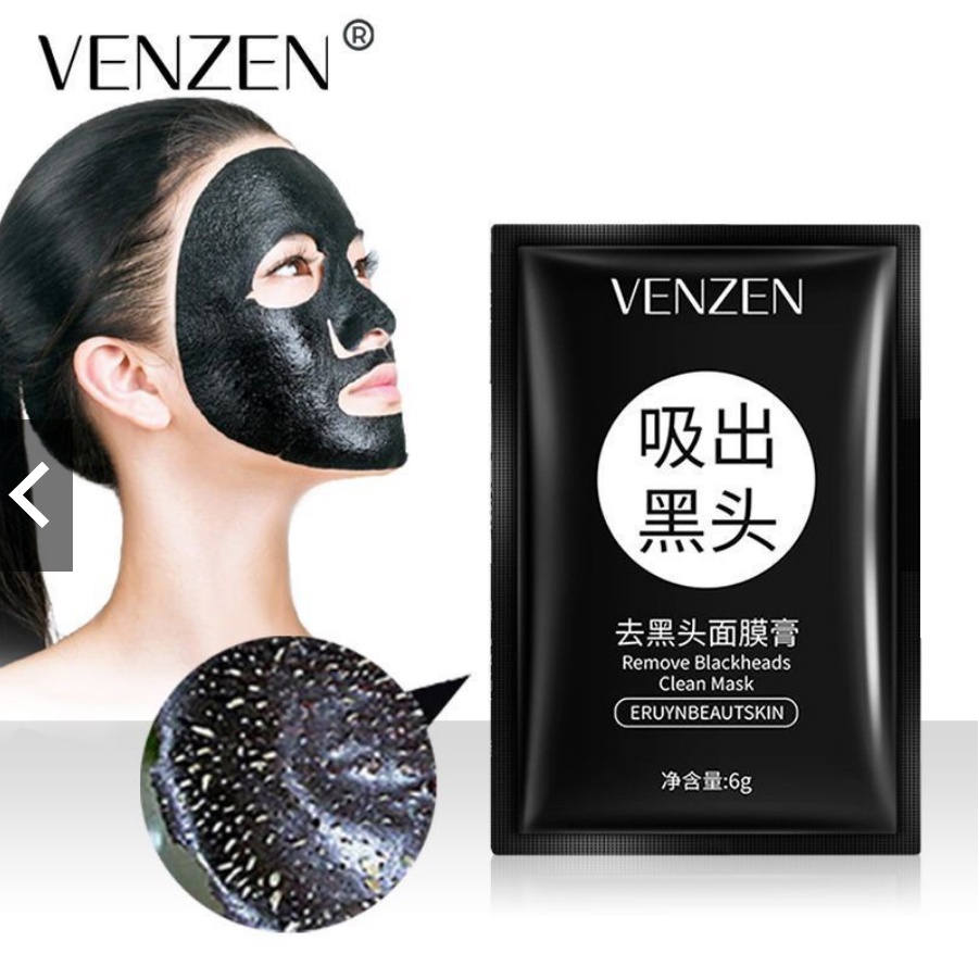 [FS] VENZEN Blackhead Removal Clean Activated Charcoal Mask Masker Hitam Komedo VE002