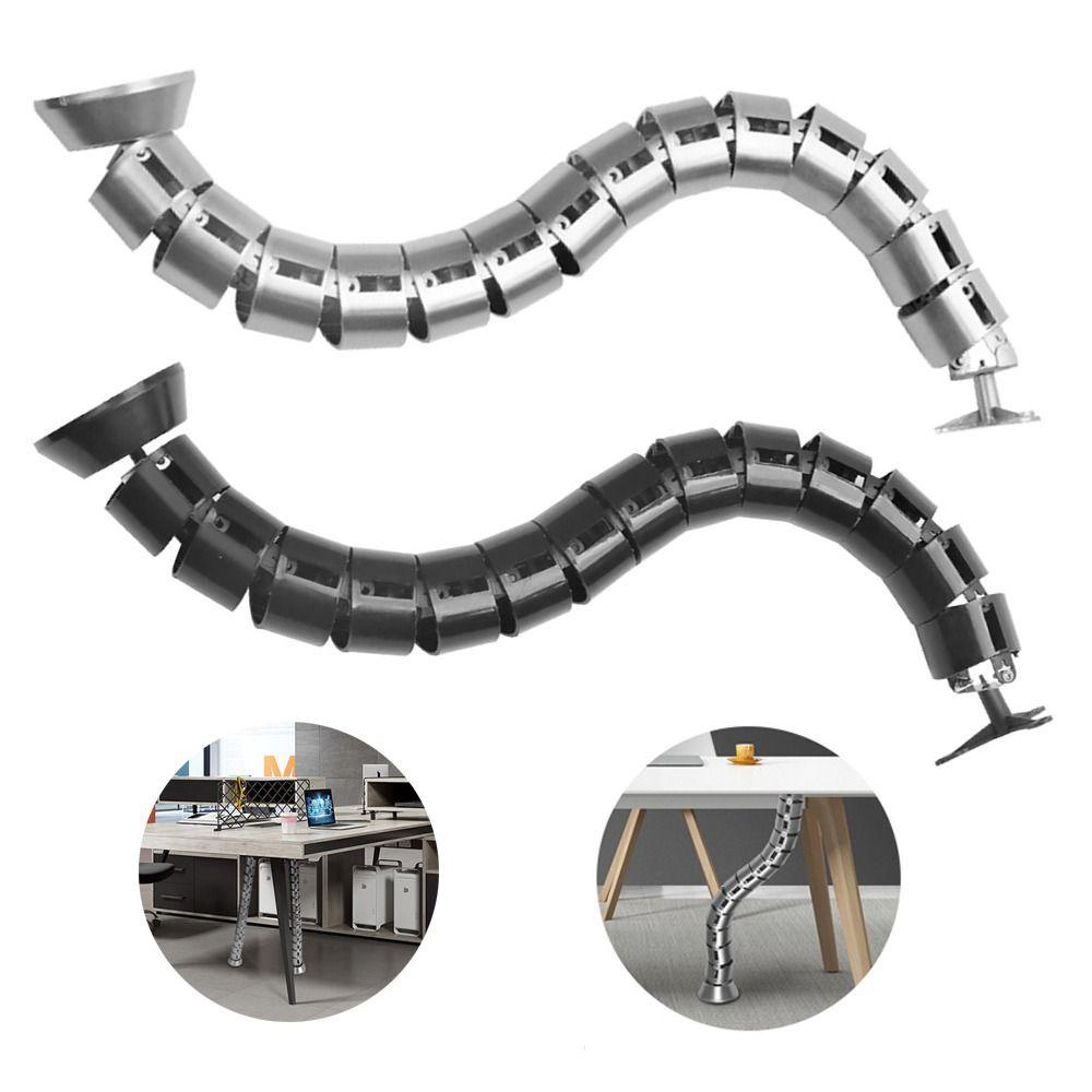 Populer Cable Organizer Snake Type Spiral Tube Wire Wrap Pemutar Kabel Meja Kantor