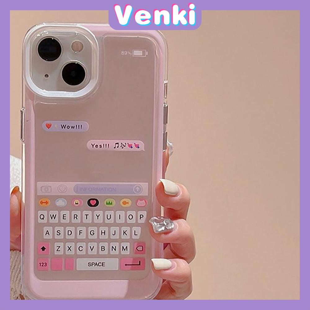 Venki - Untuk Iphone11 iPhone Case Bening Lubang Besar Space Case TPU Soft Case Shockproof Protection Camera Keyboard Kreatif Kompatibel Dengan Iphone14 13 Pro Max 12 Pro Max 11 xr Xs7