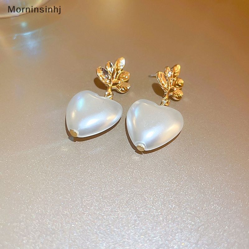 Mornin Peach Heart Leaves Pearls and A Niche Temperament Anting Desain Serbaguna Dan Canggih Sederhana Dan Modis id