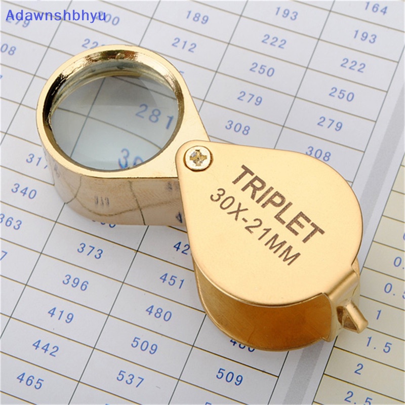 Adhyu 30x 30x21mm Magnifier Jewelers Gold Mata Alat Perhiasan Lipat Loupe Glass ID
