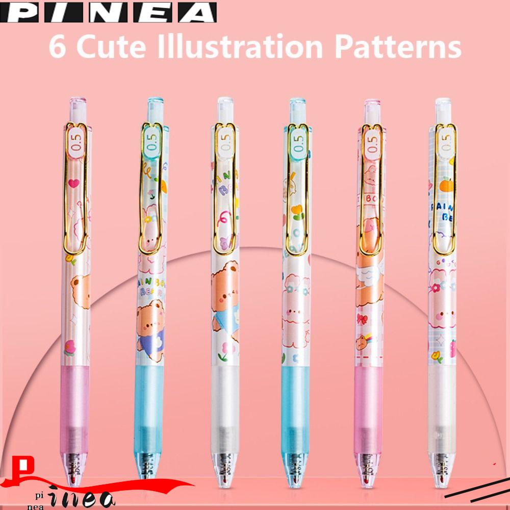 Nanas 6 Pcs/Set Press Netral Pen Hadiah Musim Semi Musim Panas Musim Gugur Musim Dingin Ball Point Pen Alat Tulis Menulis Alat Gel Pen