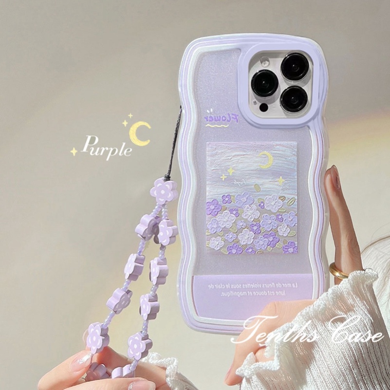 Kompatibel Dengan Samsung S23 Ultra S23+S23 S22 S21 S20 Plus S22 S21 S20 Ultra S20 FE S21 FE Note 20Plus Note 20UltraMoon Flower Phone Case Dengan Lanyard Cover