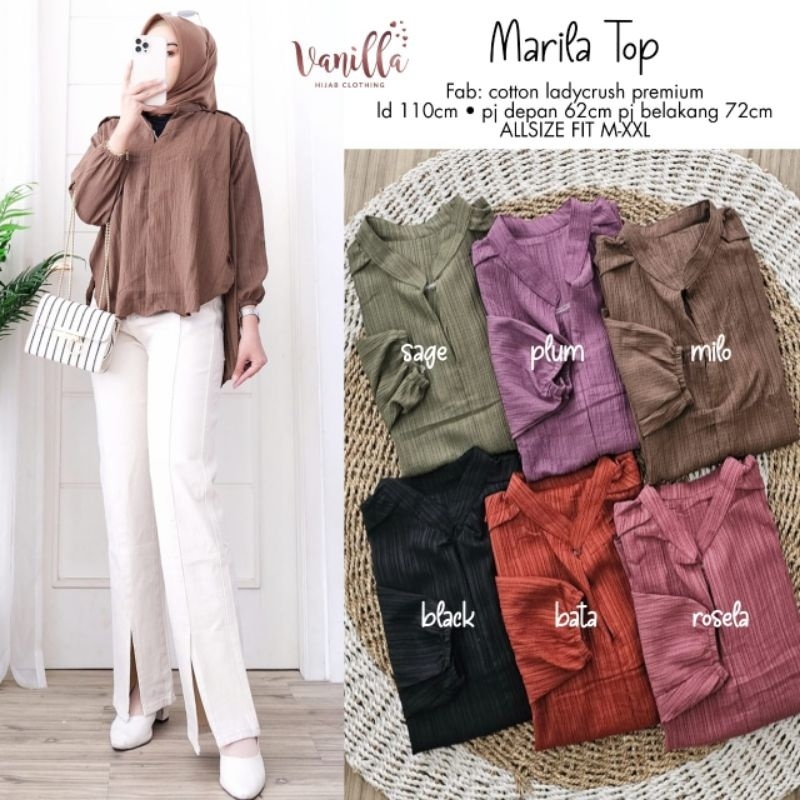 MARILA TOP ORI VANILLA | Cotton Ladycrush premium
