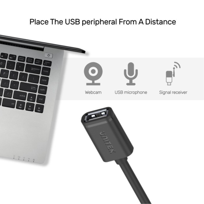 Kabel USB Extension Unitek 1.5M USB2.0 Y-C449GBK