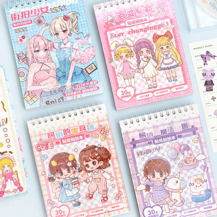 Buku Stiker Binder MOMO Sticker Korea PET Diary Anime Kartun Murah Harga Grosir Termurah