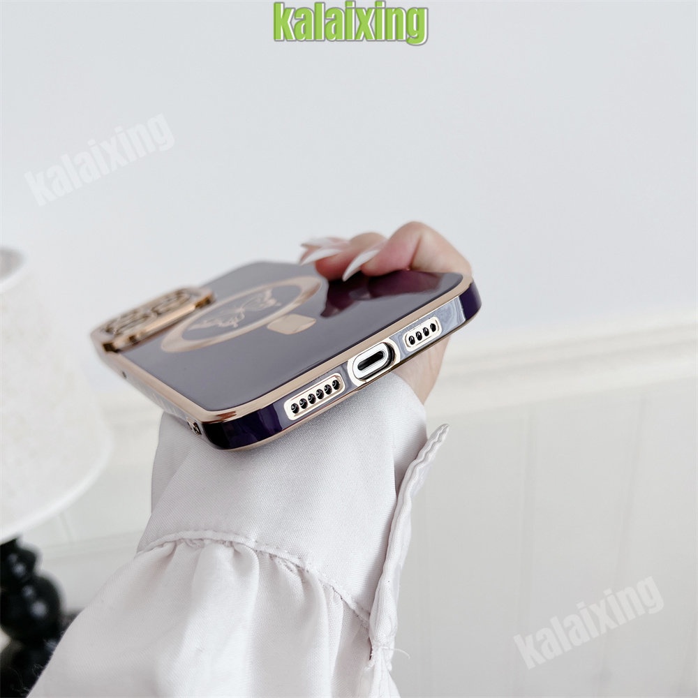 IPHONE Casing Ponsel Motif Kupu-Kupu Electroplating Untuk Iphone14 13 Pro Max12 11 Pro Max Dengan Soft Case Magnetik