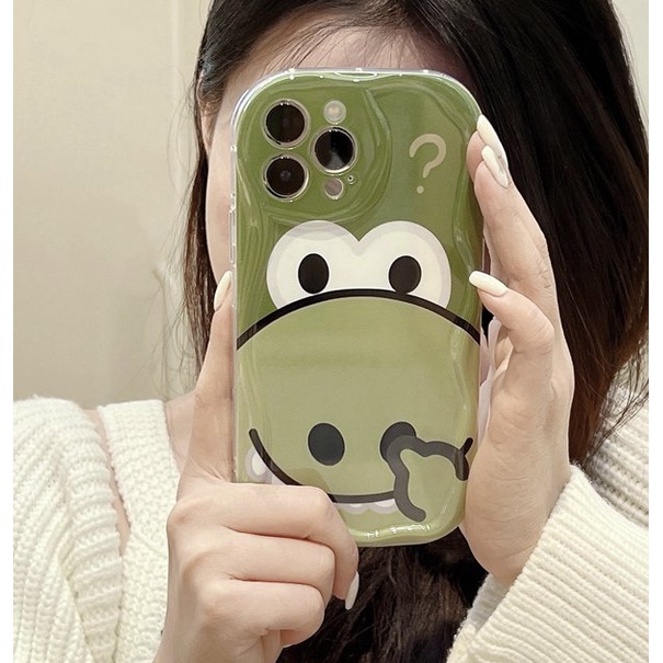 3D Ice Cream Green Funny dinosaur Soft Case IPhone 11 12 13 14 Pro Max New Apple for Women Girls Gift Bracelet Airbag Case