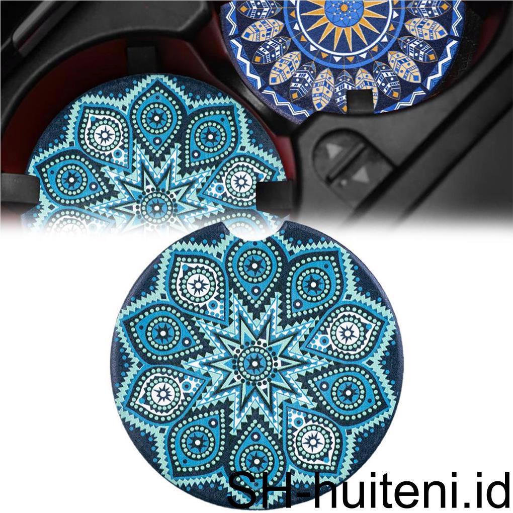 4pcs Tatakan Gelas Keramik Tahan Guncangan Mudah Bongkar Pasang Washable Car Cup Holder Lightweight Cups Coaster Round Mat Untuk Dapur