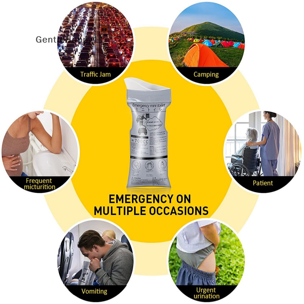 Gentlehappy 1/5PCS Outdoor Emergency Urinate Bags 700ml Mudah Ambil Piss Bags Travel Mini id