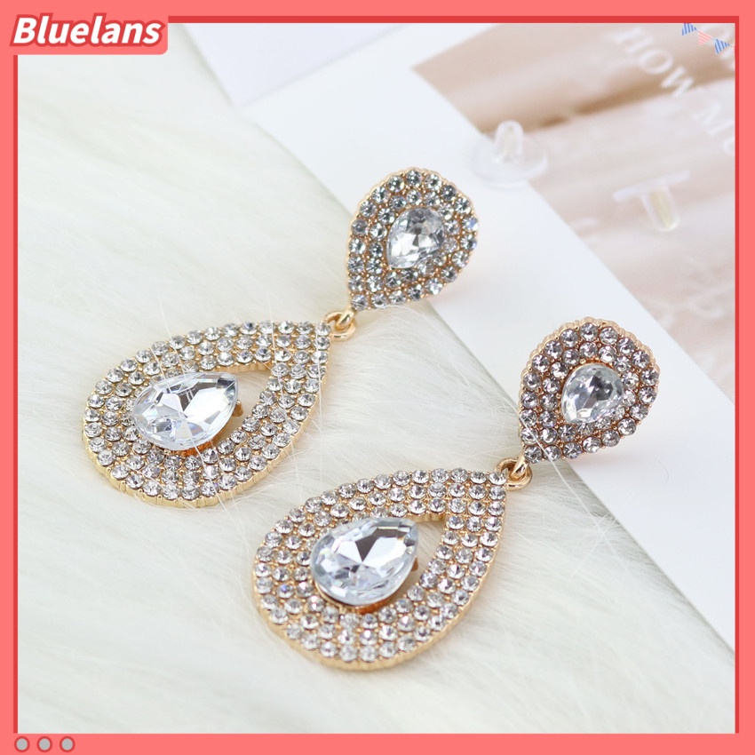 [BLS] Rantai Cakar Bertatahkan Berlian Berbentuk drop Anting-Anting Wanita Anting Serbaguna Eropa Dan Amerika Berlebihan stud earrings