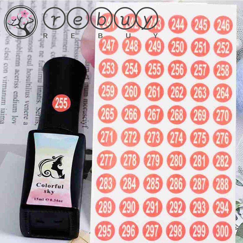 Rebuy Number Tag Sticker Kantor Restoran Tahan Air Lipstik Warna Klasifikasi Barang Gaya Pembeda Manicure store Nail Polish Color Number Label Stickers