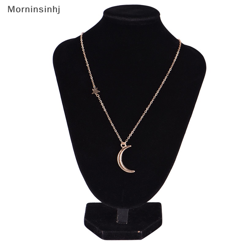 Mornin Bulan Bintang Liontin Kalung Choker Kalung Emas Perak Rantai Panjang Wanita Perhiasan id