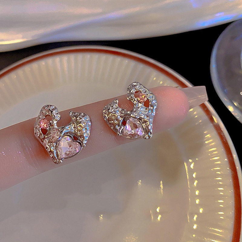 Jepang Japan Korea Selatan Gaya Baru Unik Sederhana Fashion Niche Desain Rasa Anting Cinta Kristal