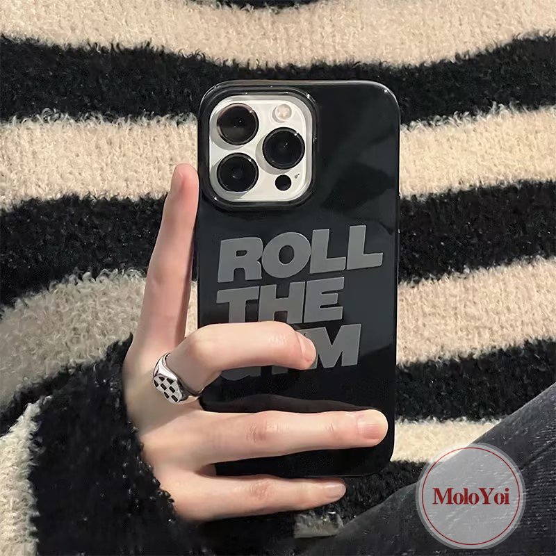 Keren Alfabet Inggris Halus Ponsel Cover Kompatibel Untuk IPhone XR XS X Max11 13 Pro Max8 7 Plus 12 14 Pro Max SE 2020kreativa Roll The Gym Glossy Soft TPU Shockproof Black Case