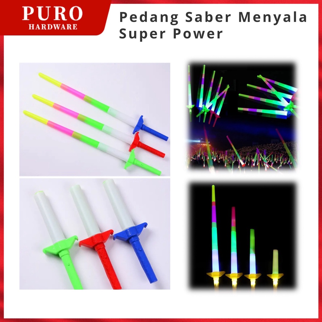 Pedang Saber Menyala Super Power / Pedang Platik Lipat Lampu / Pedang Neon / Mainan Senjata Saber Panjang / Light Saber