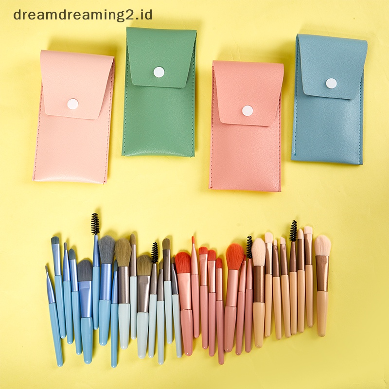 (drea) 8pcs Set Sikat Make up Mata Eyeshadow Alis Blending Brush Dengan Tas Kuas //
