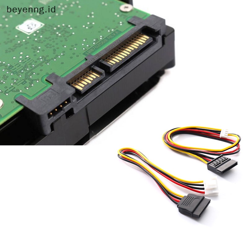 Beyen SATA 15pin Female To 4pin Female FDD Floppy Adapter Hardisk Kabel Power ID